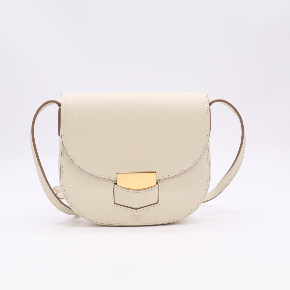 Grained Calfskin Small Trotteur White B24106