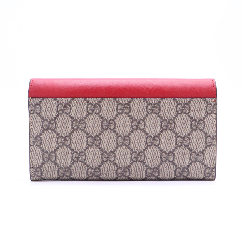Red Original GG Supreme Canvas Pearl Studded Wallet W20692