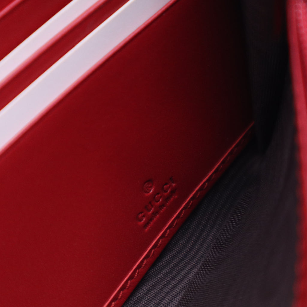 Red Original GG Supreme Canvas Pearl Studded Wallet W20692