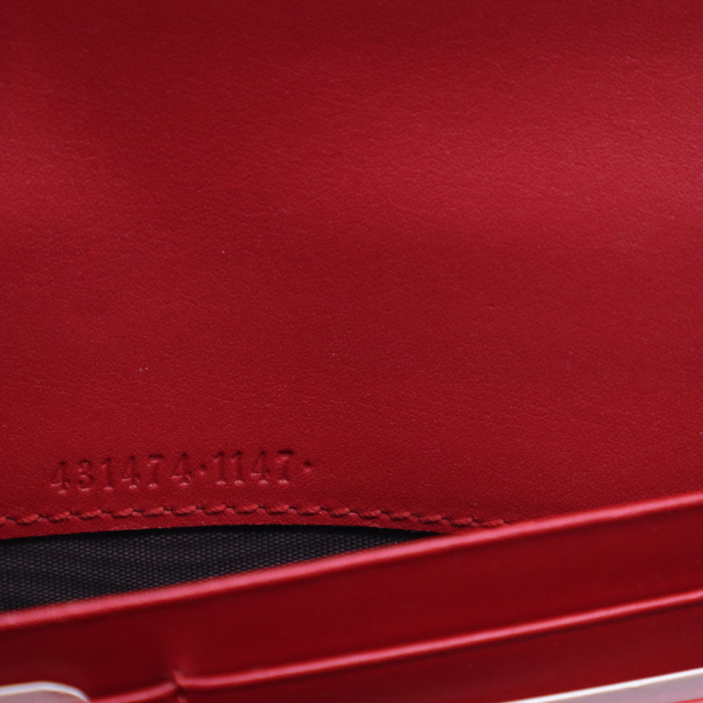 Red Original GG Supreme Canvas Pearl Studded Wallet W20692
