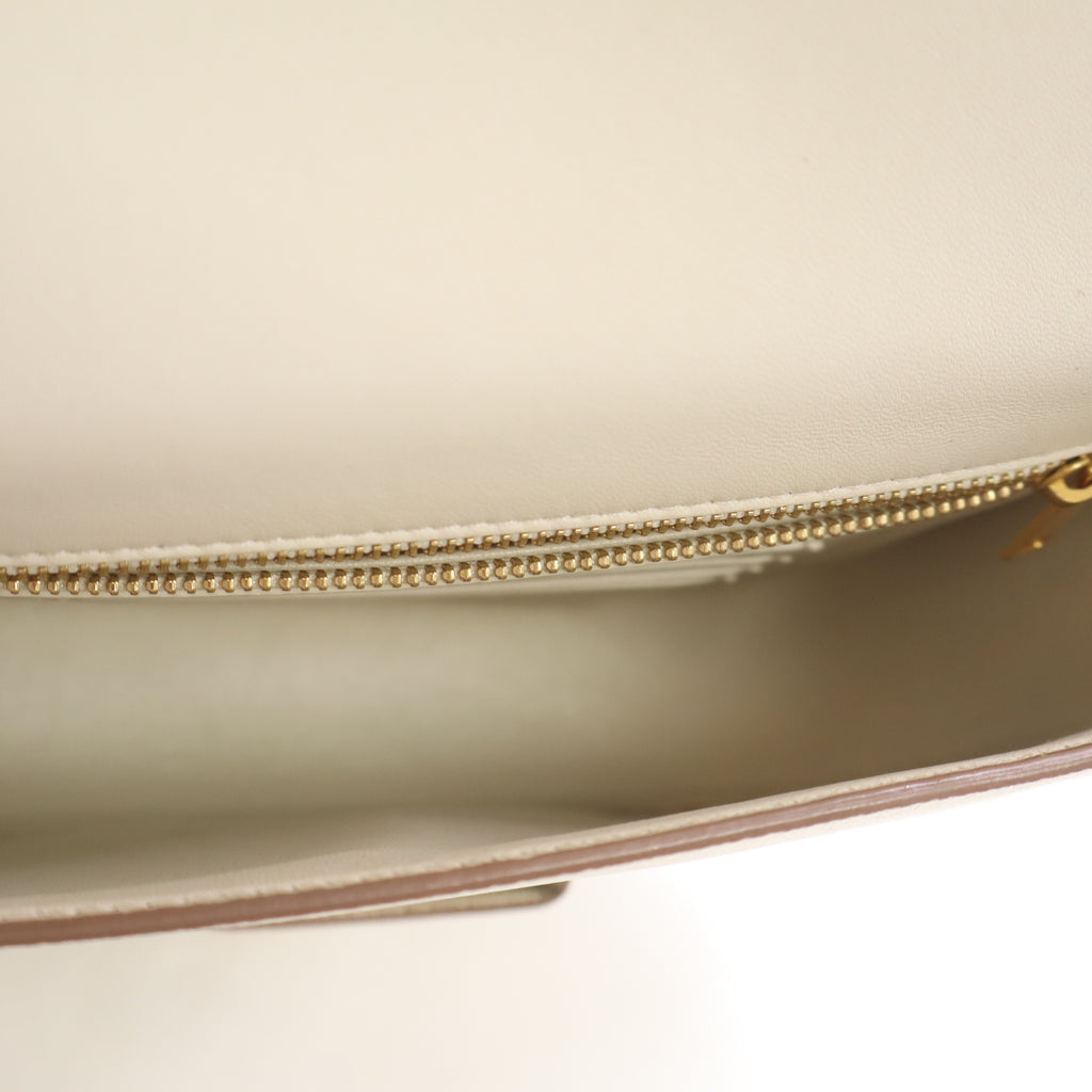 Grained Calfskin Small Trotteur White B24106