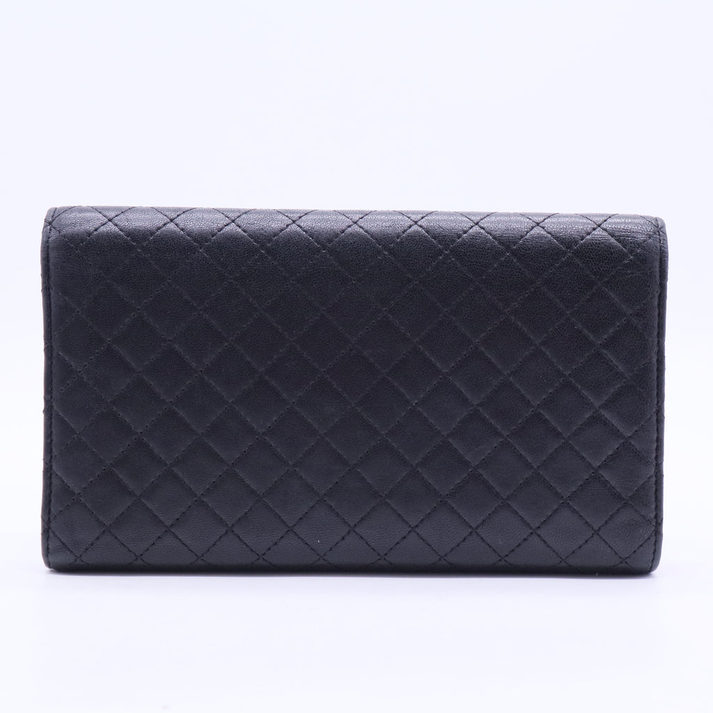 CC Button Trifold Wallet Leather