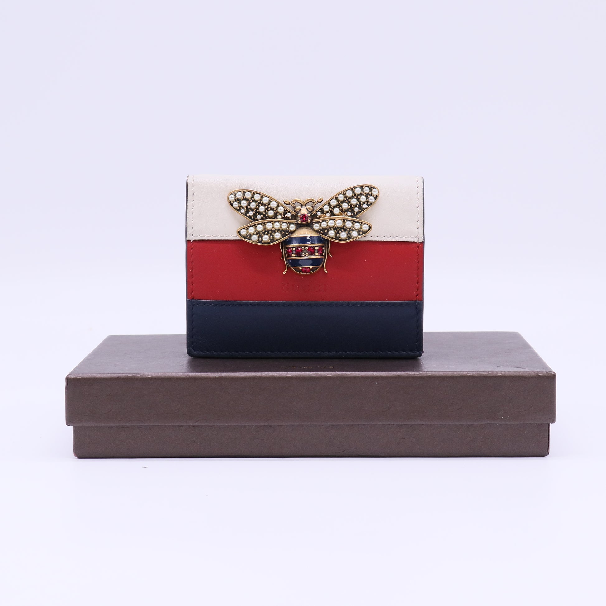 Gucci Queen Margaret Leather Card Case Wallet W22157