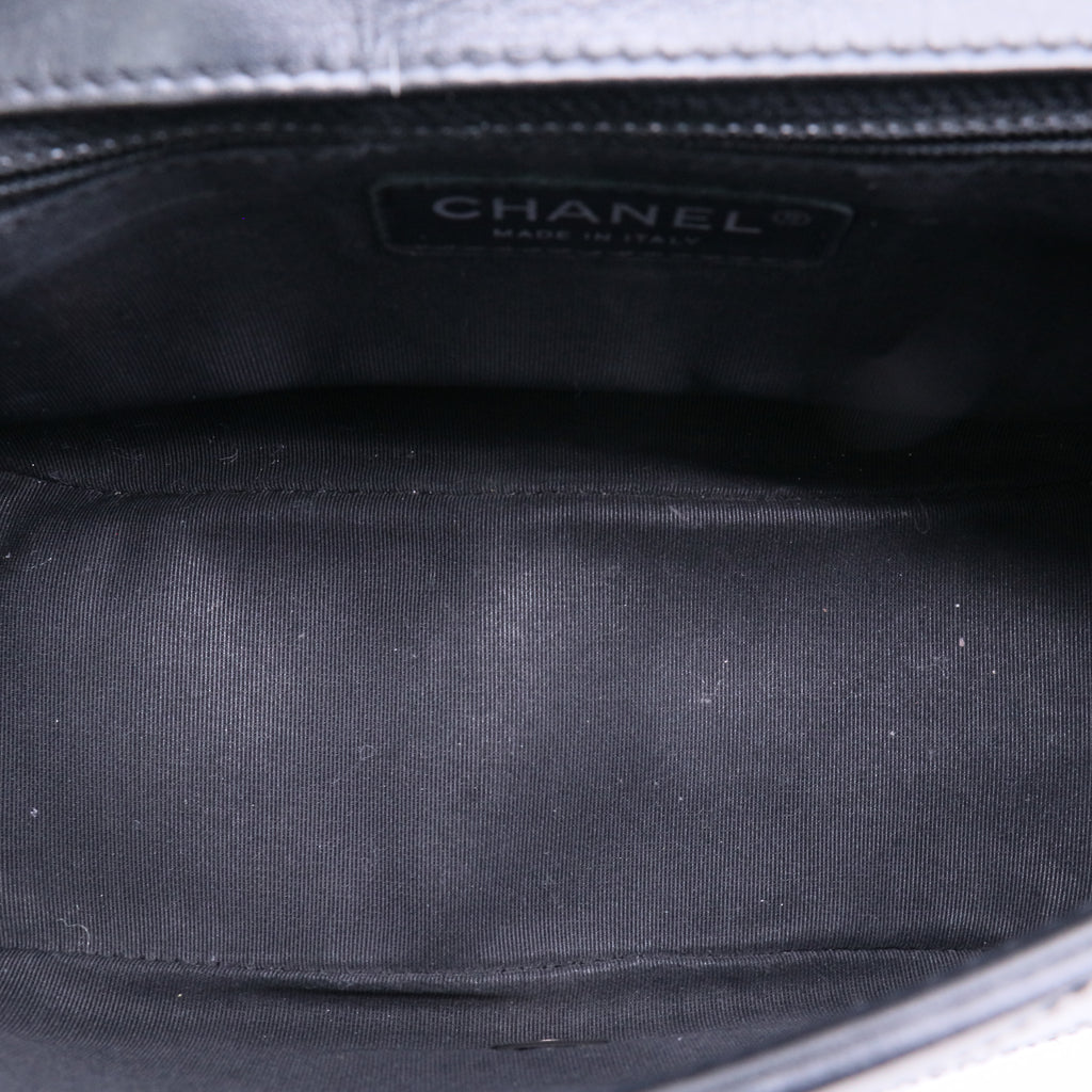 Stitched Small Ring My Bag Flap Crossbody Bag Black Twins