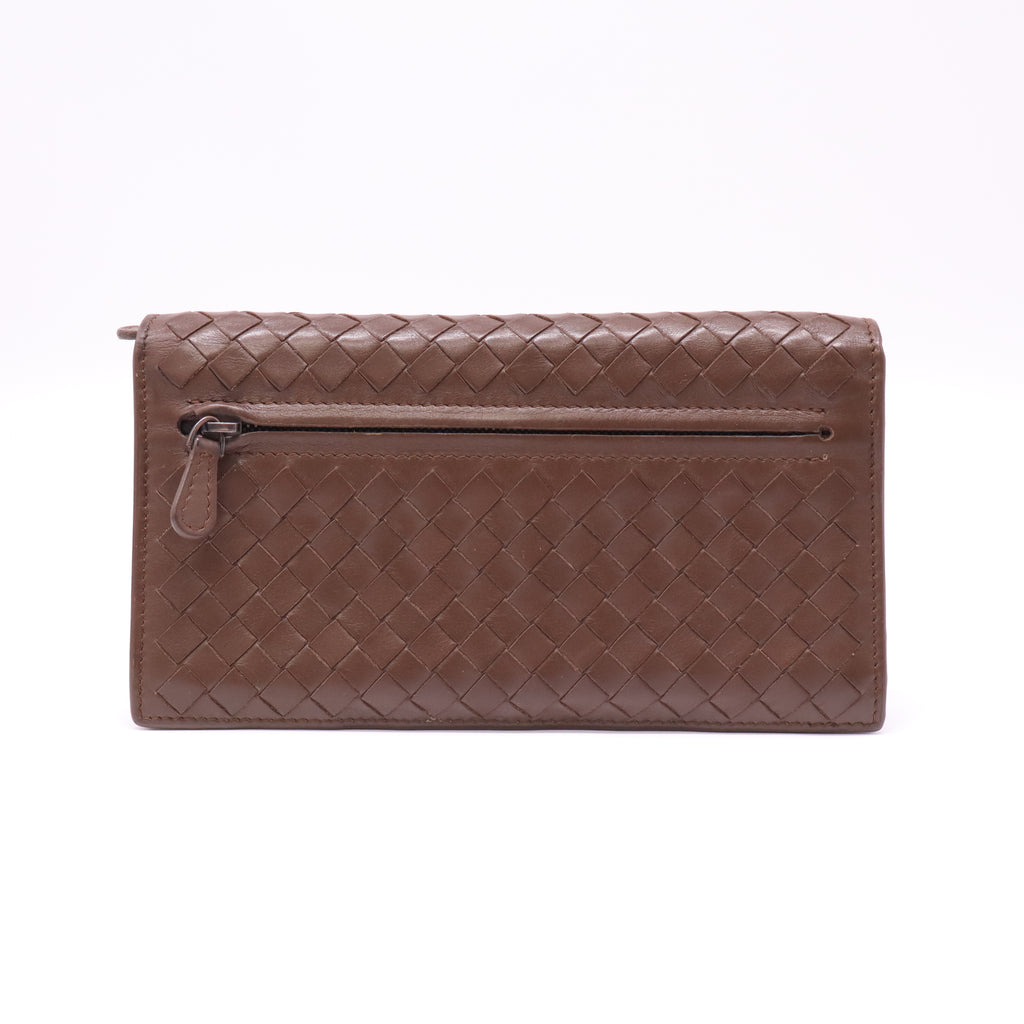 Bottega Veneta Intrecciato Leather Continental Flap Wallet W22074