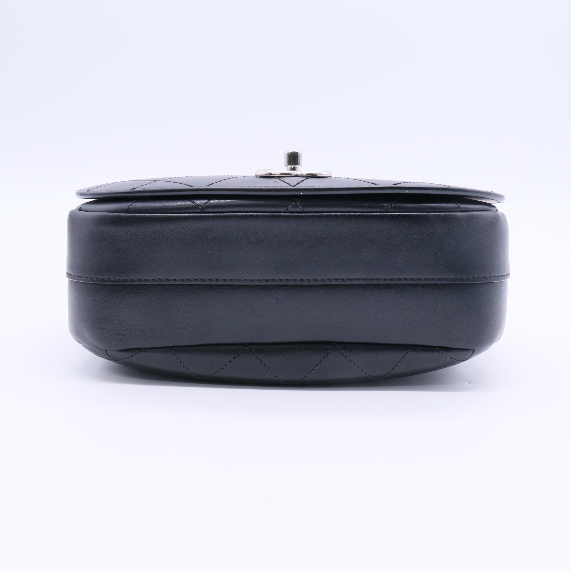 Stitched Small Ring My Bag Flap Crossbody Bag Black Twins