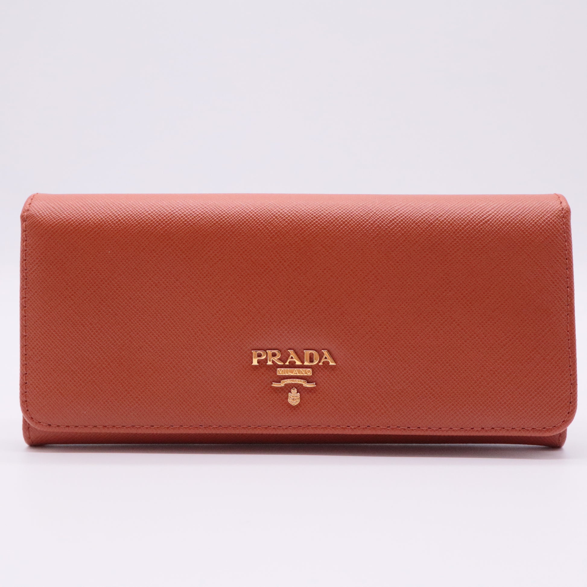 Saffiano Metal Continental Flap Wallet Rame