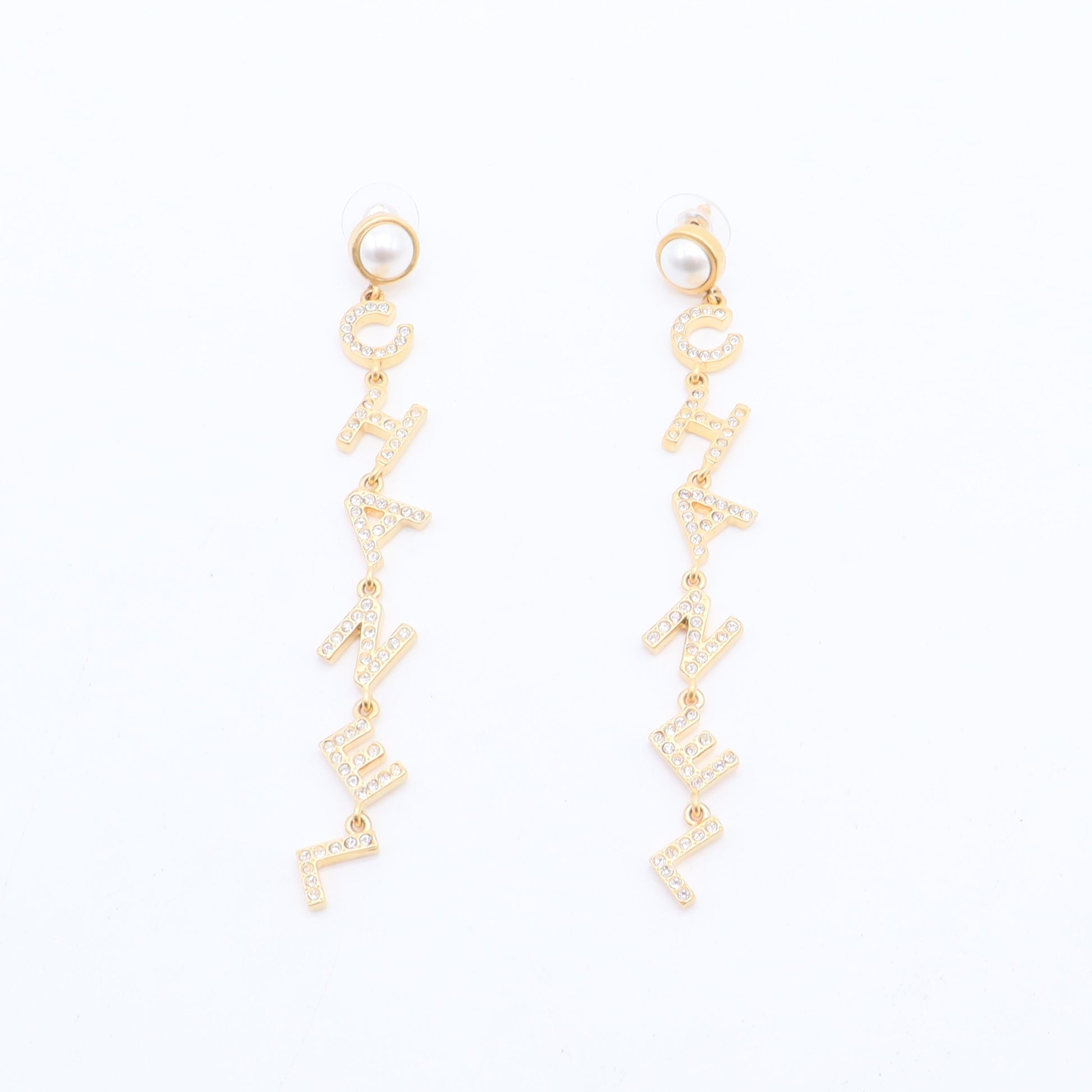 Chanel Gold letter earrings J2359 twins