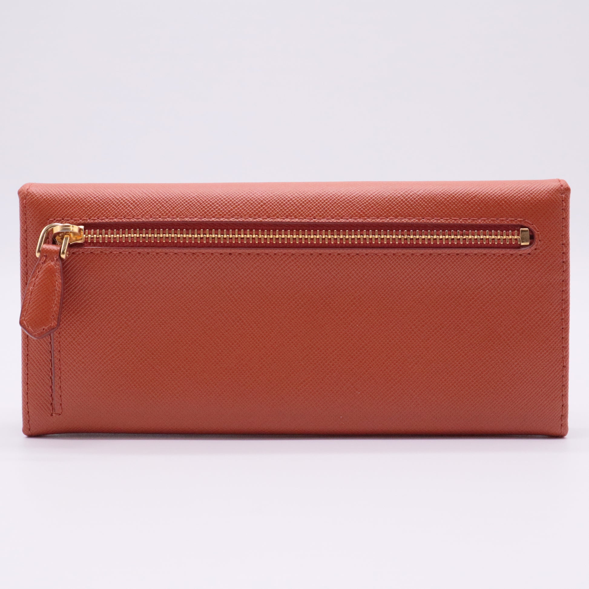 Saffiano Metal Continental Flap Wallet Rame