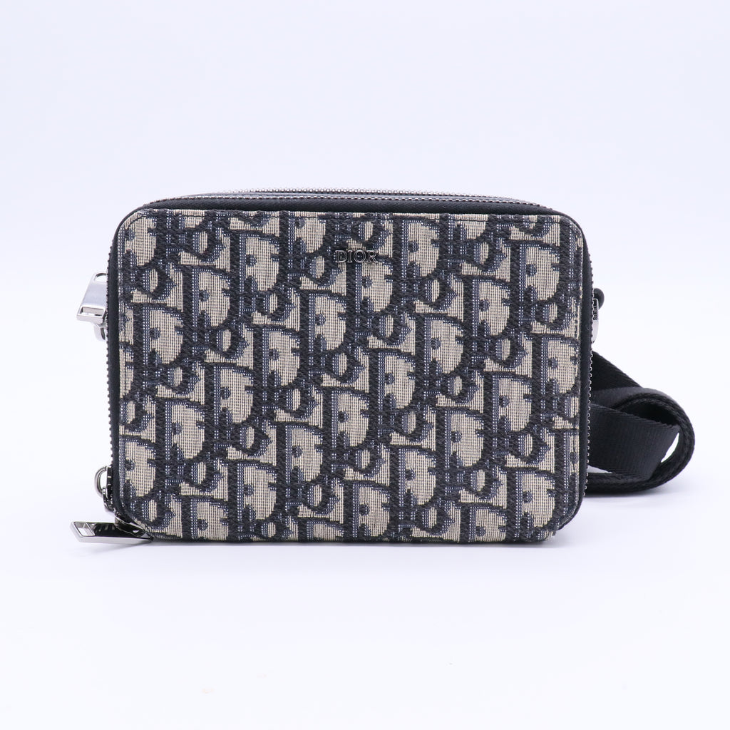 Maxi Safari Bag with Strap Beige and Black Dior Oblique Twins