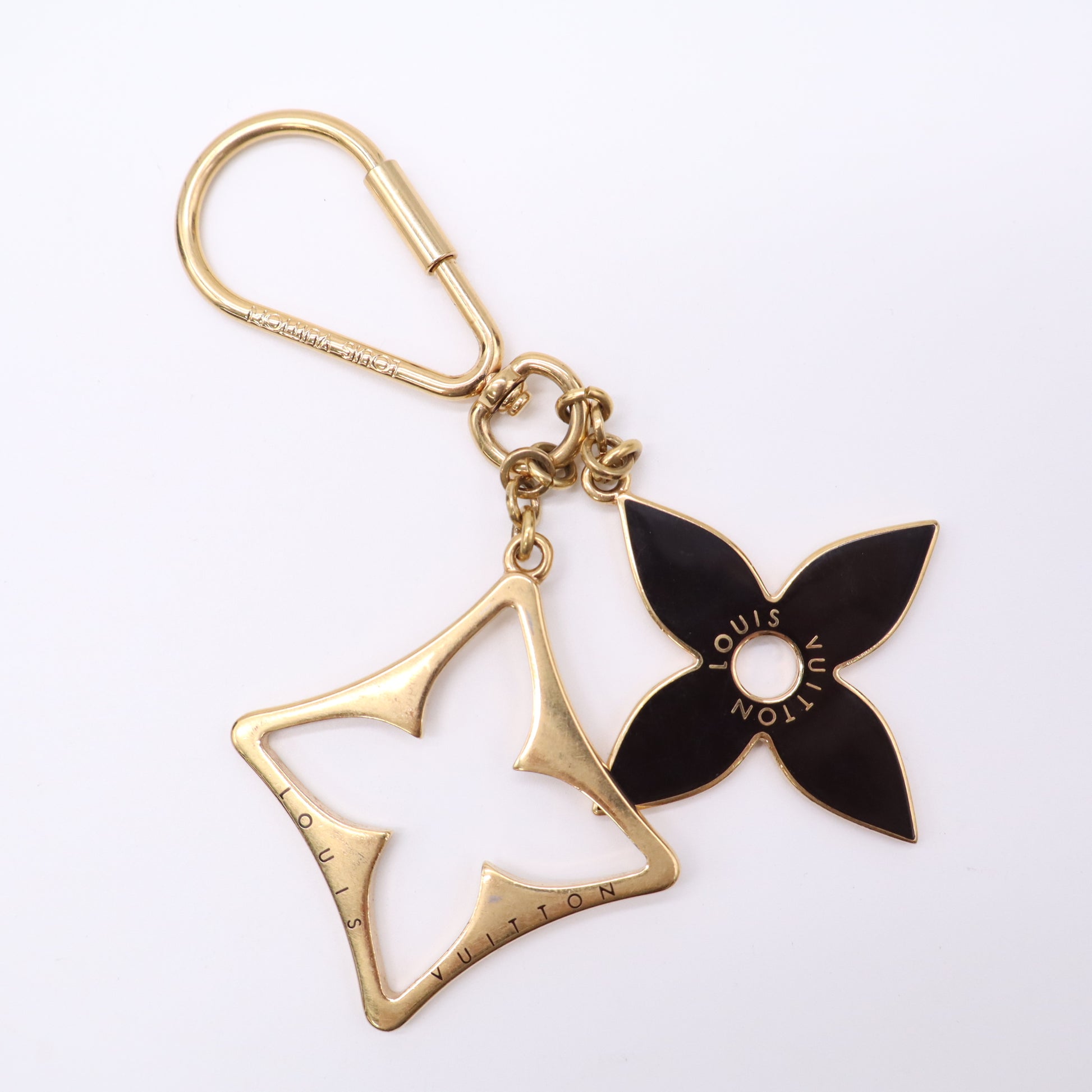 Louis Vuitton Brown and Gold Puzzle Key Ring and Bag Charm Twins LDJ5108