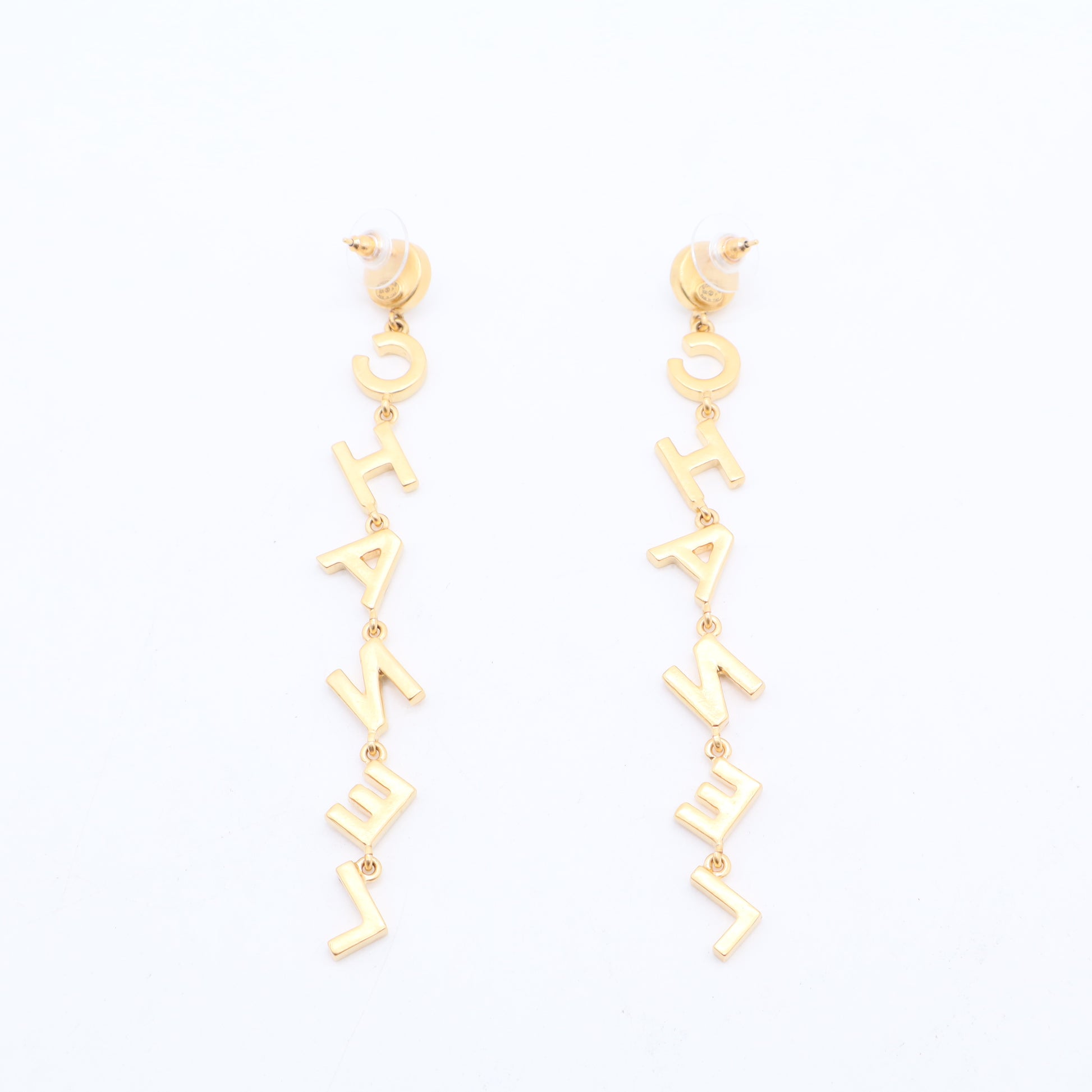 Chanel Gold letter earrings J2359 twins