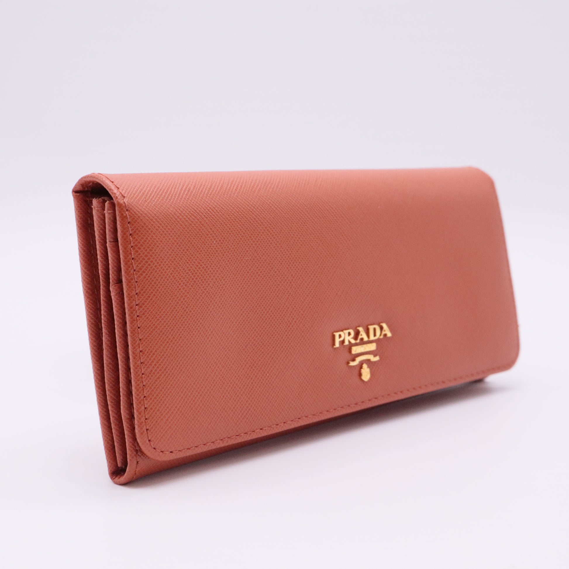 Saffiano Metal Continental Flap Wallet Rame