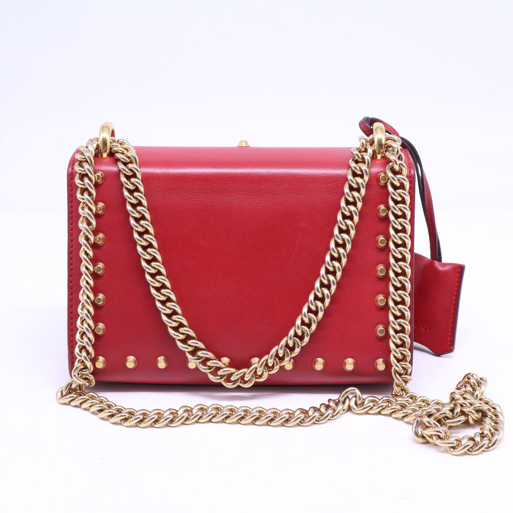 Pearly Padlock Shoulder Bag Studded Leather Small B21315