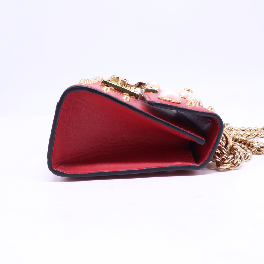 Pearly Padlock Shoulder Bag Studded Leather Small B21315