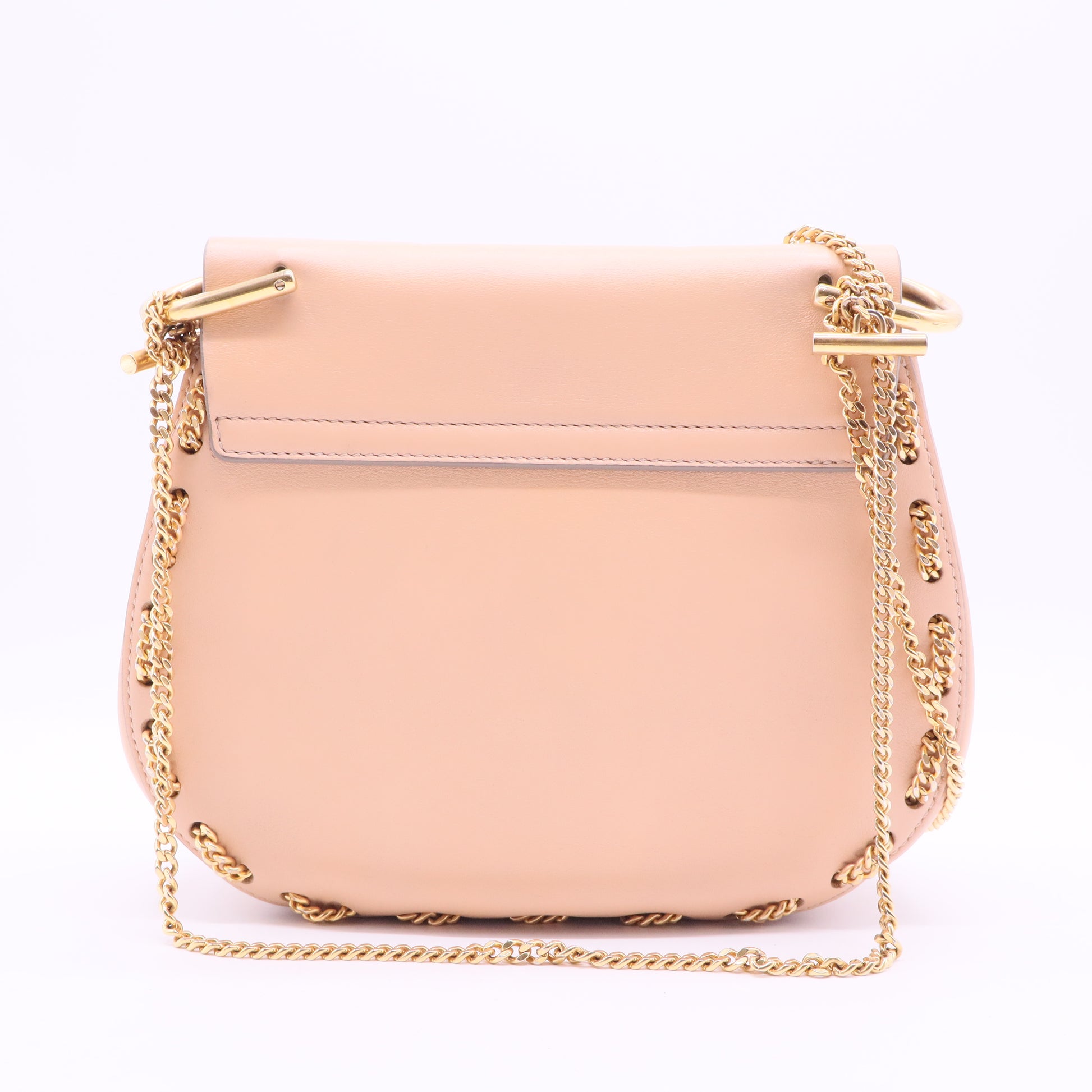 Calfskin Mini Drew Chain Shoulder Bag Blush Nude