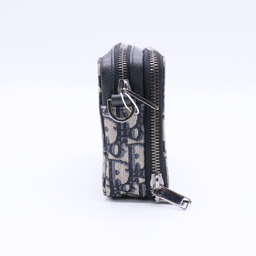 Maxi Safari Bag with Strap Beige and Black Dior Oblique Twins