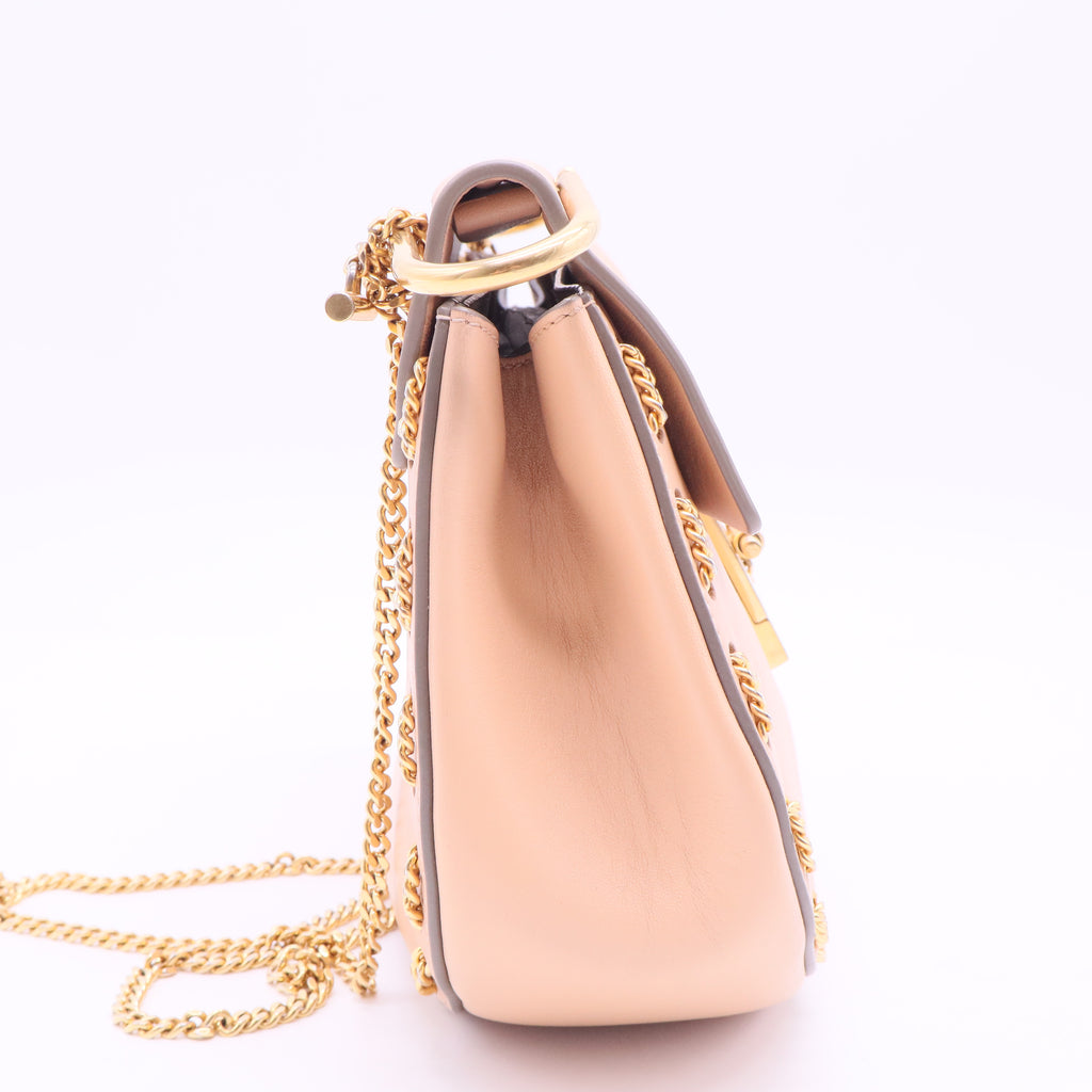 Calfskin Mini Drew Chain Shoulder Bag Blush Nude