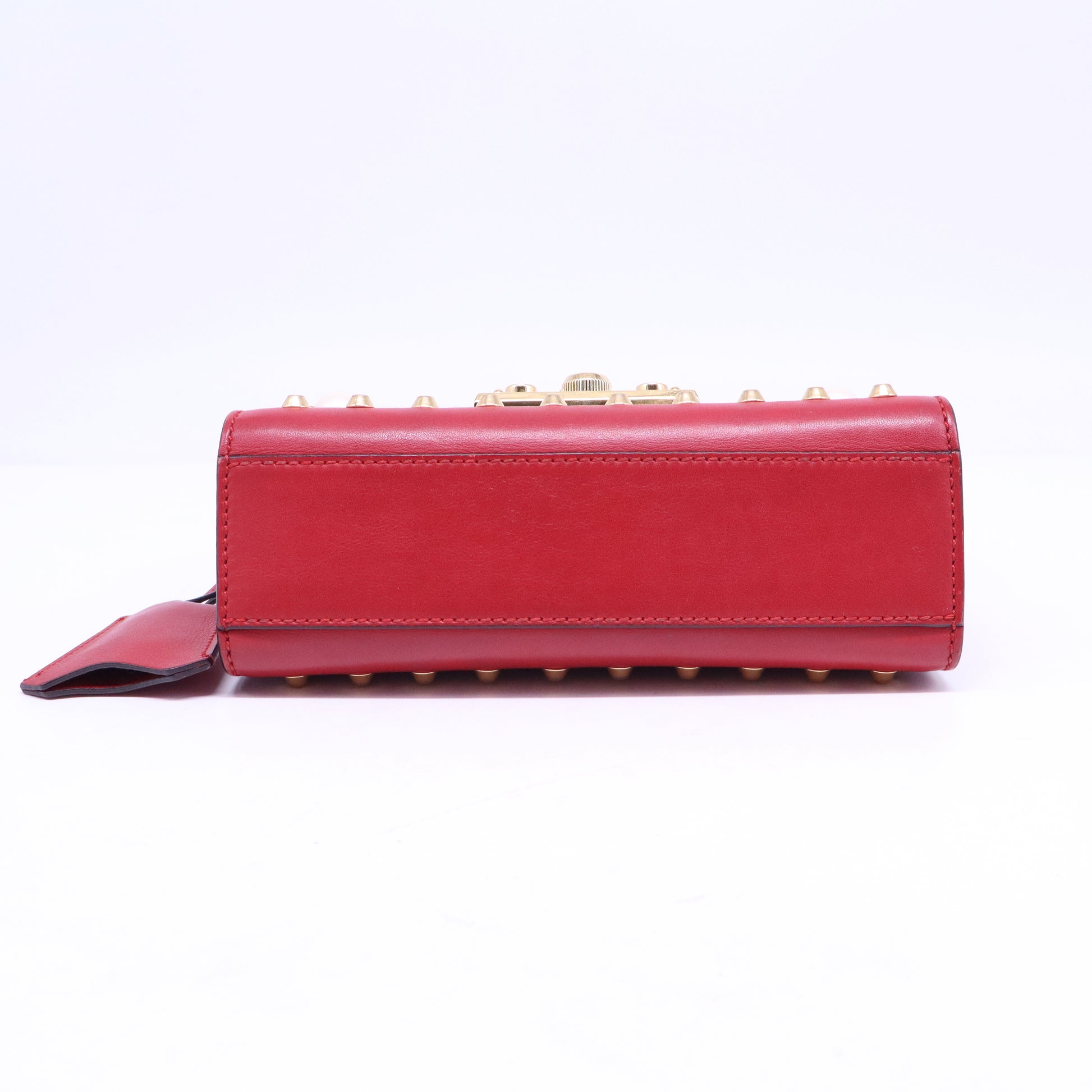 Pearly Padlock Shoulder Bag Studded Leather Small B21315