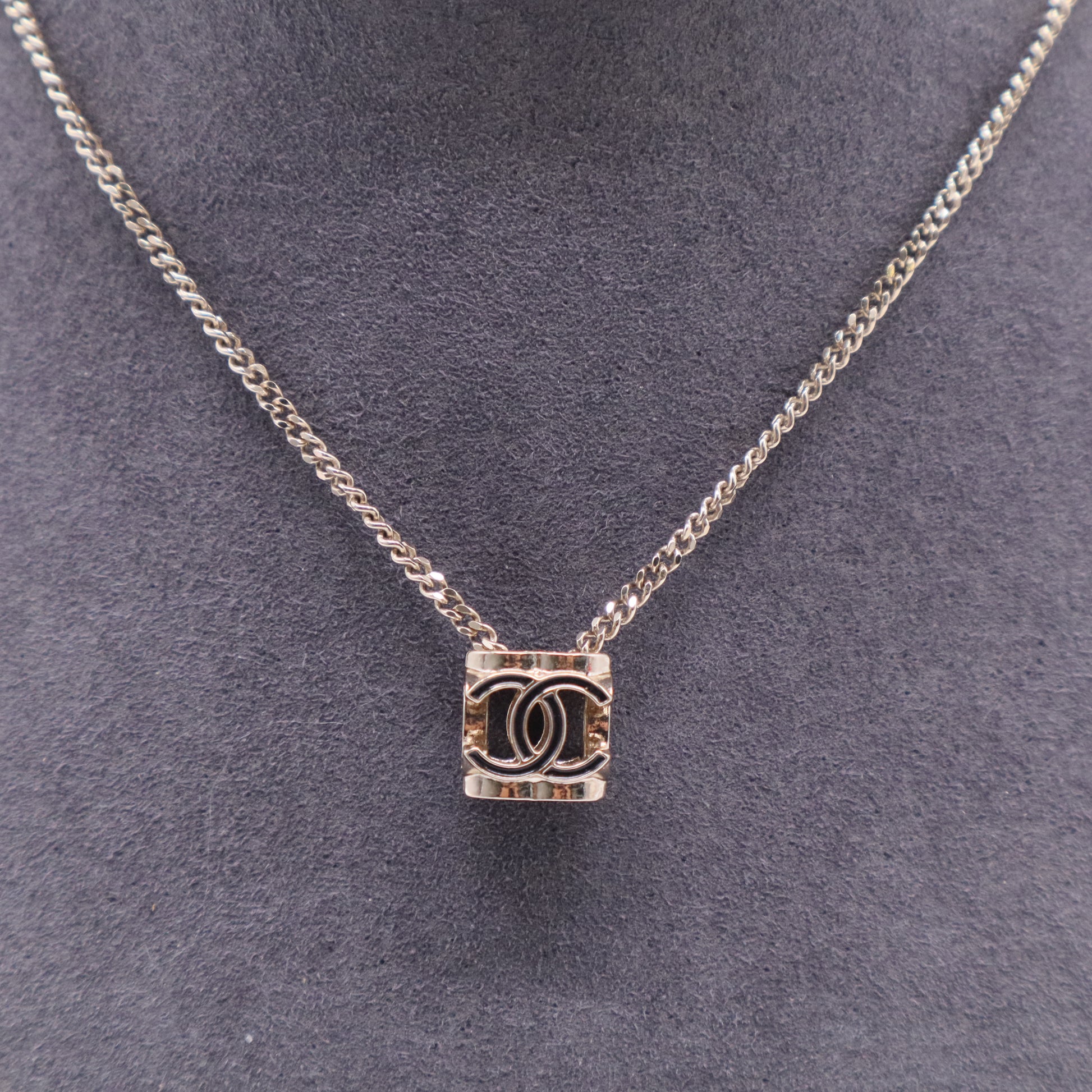 Chanel Gold Metal Cube Charm Necklace A22K J2358 twins
