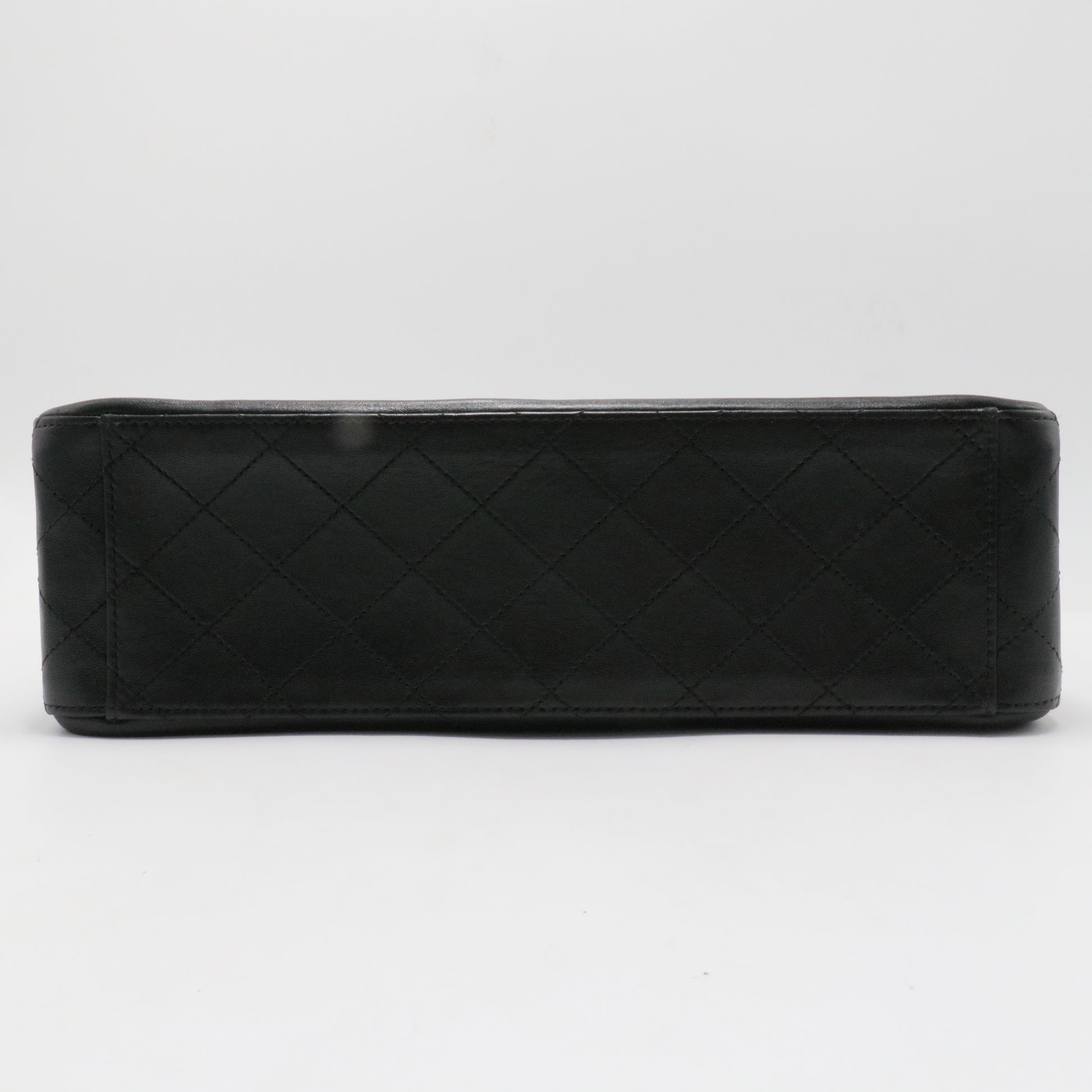 Lambskin Quilted Elegant CC Shopping Tote Navy Black For Gisel
