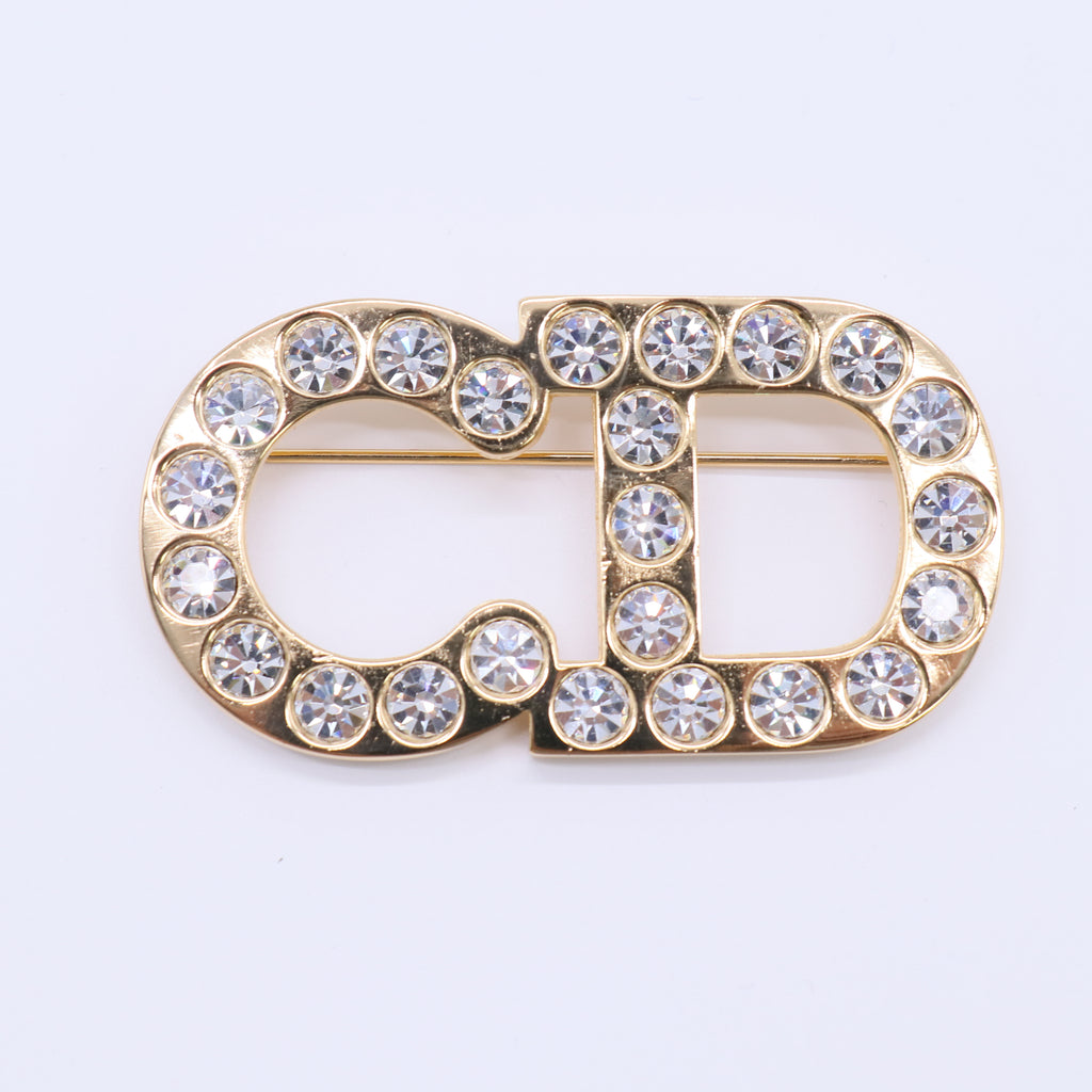 Christian Dior Vintage Crystal CD Brooch W21533