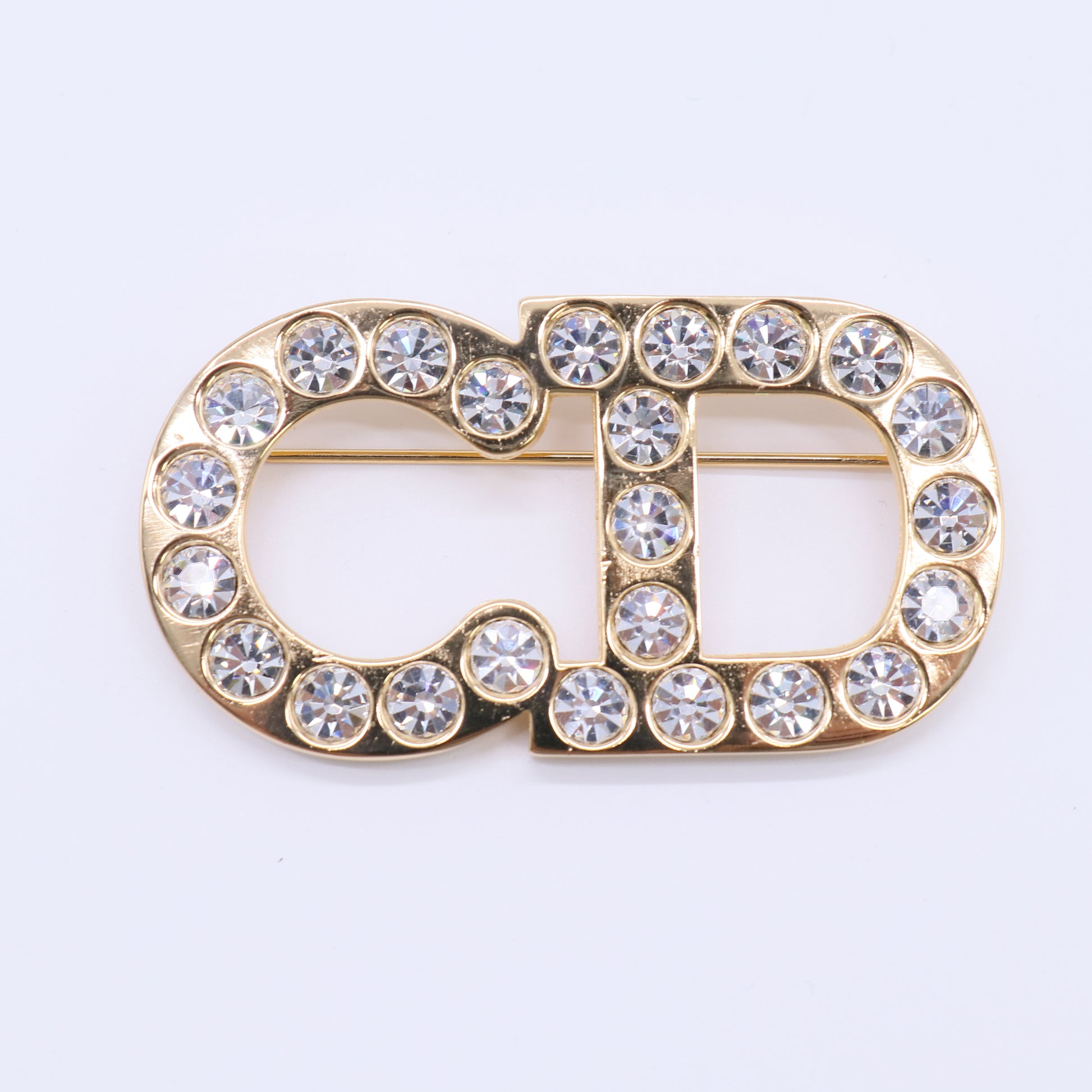 Christian Dior Vintage Crystal CD Brooch W21533