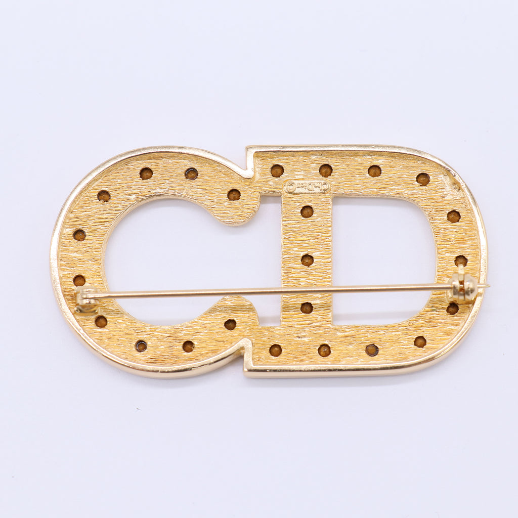 Christian Dior Vintage Crystal CD Brooch W21533