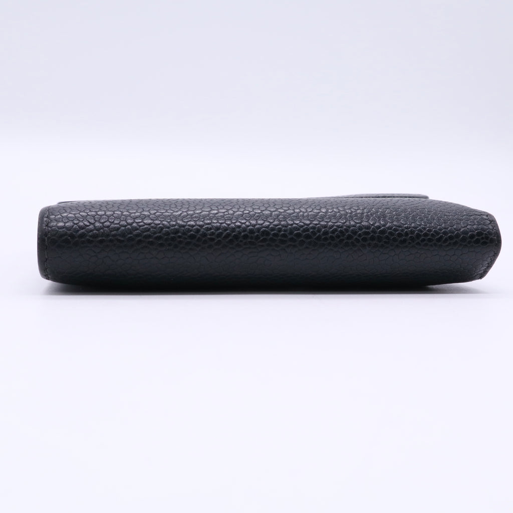 CC Timeless Trifold Caviar Leather Wallet Twins