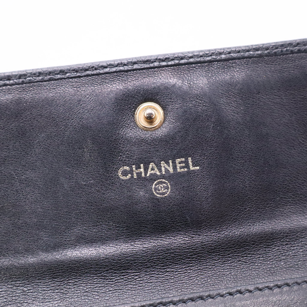 CC Timeless Trifold Caviar Leather Wallet Twins