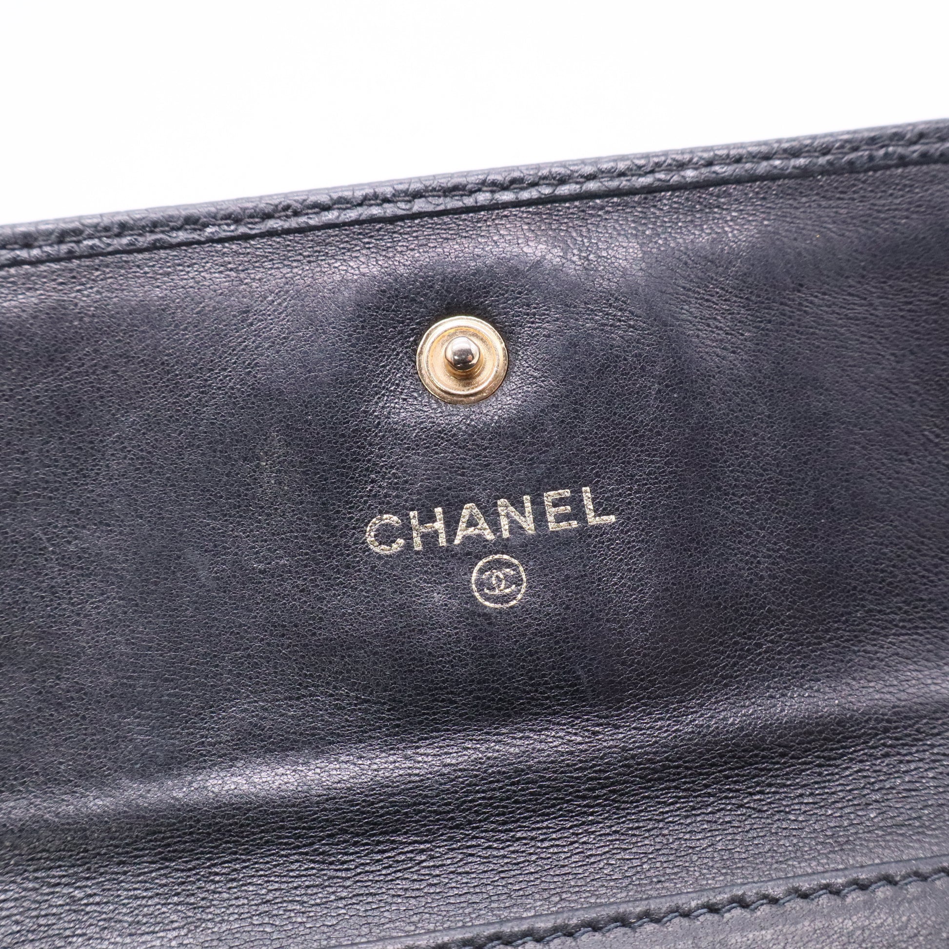 CC Timeless Trifold Caviar Leather Wallet Twins