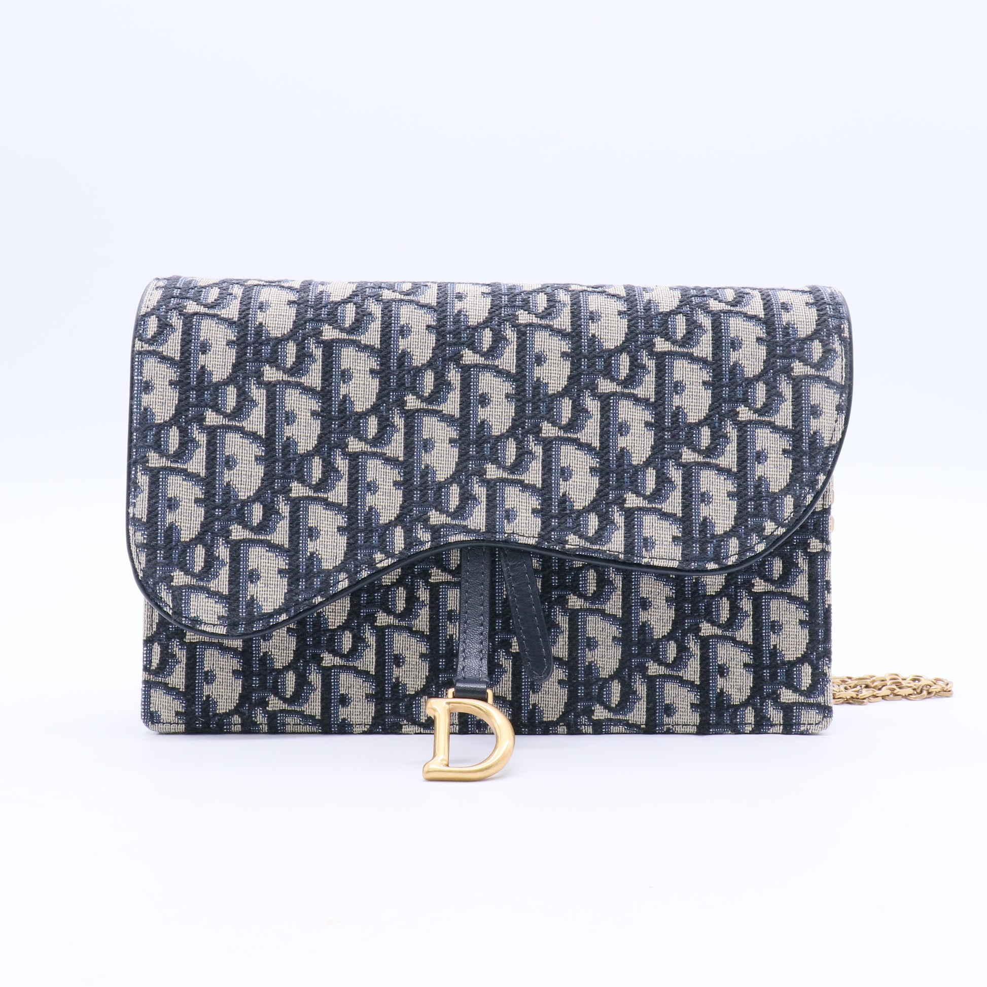 Saddle Chain Wallet Oblique Canvas Twins