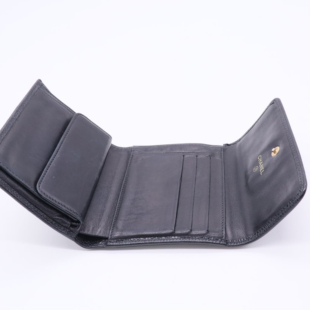 CC Timeless Trifold Caviar Leather Wallet Twins