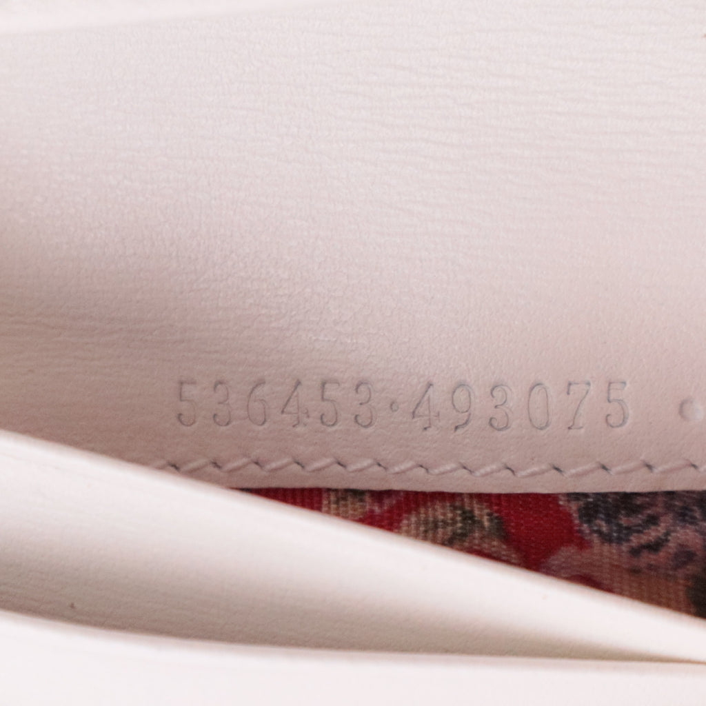 Calfskin Web Trapuntata GG Card Case Wallet Off White