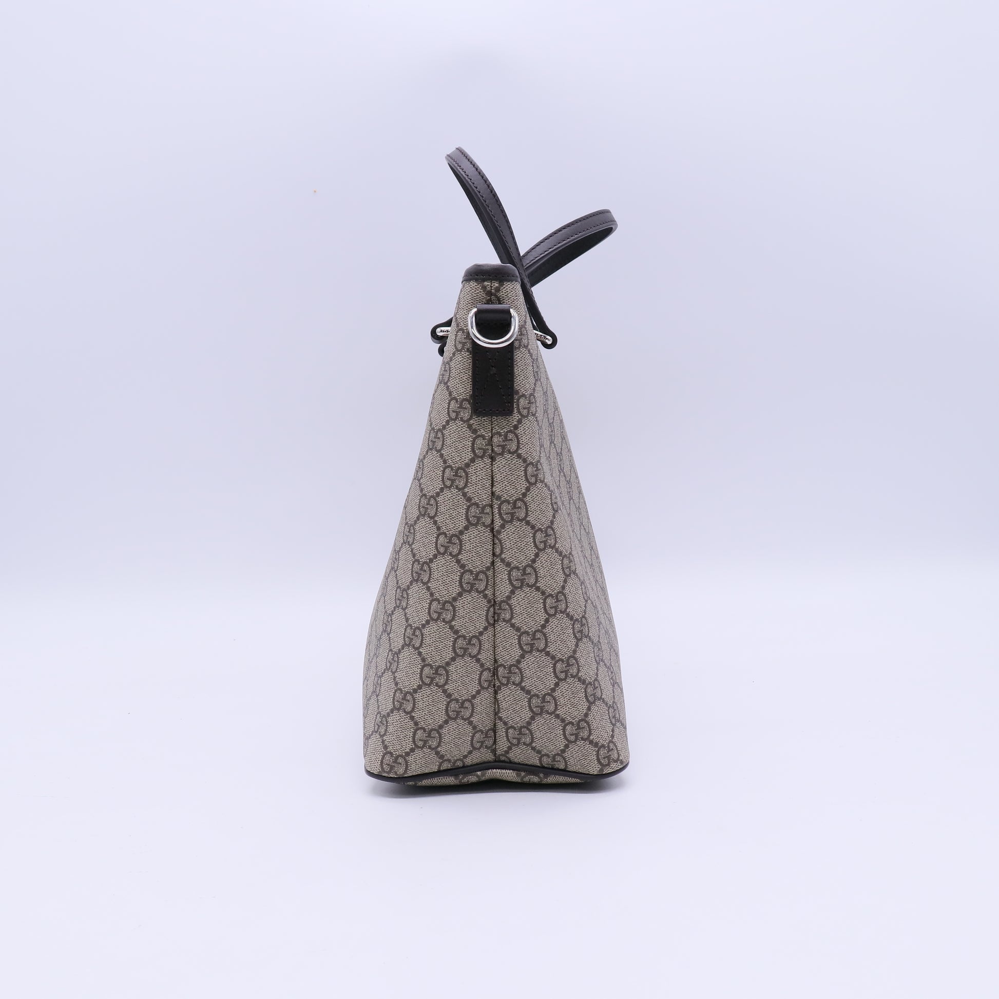 GG Supreme Monogram Medium Zippered Tote Dark Brown B20951