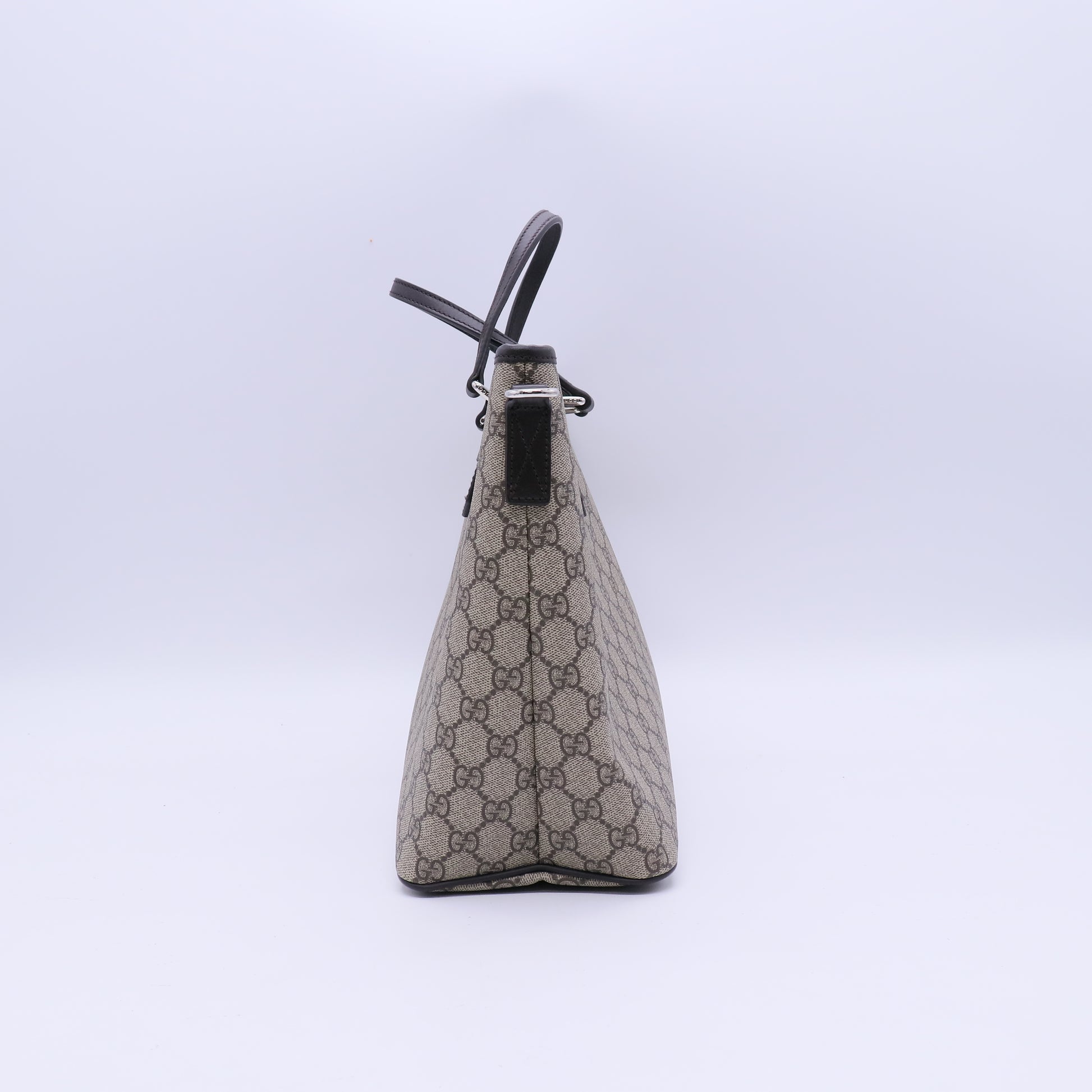 GG Supreme Monogram Medium Zippered Tote Dark Brown B20951