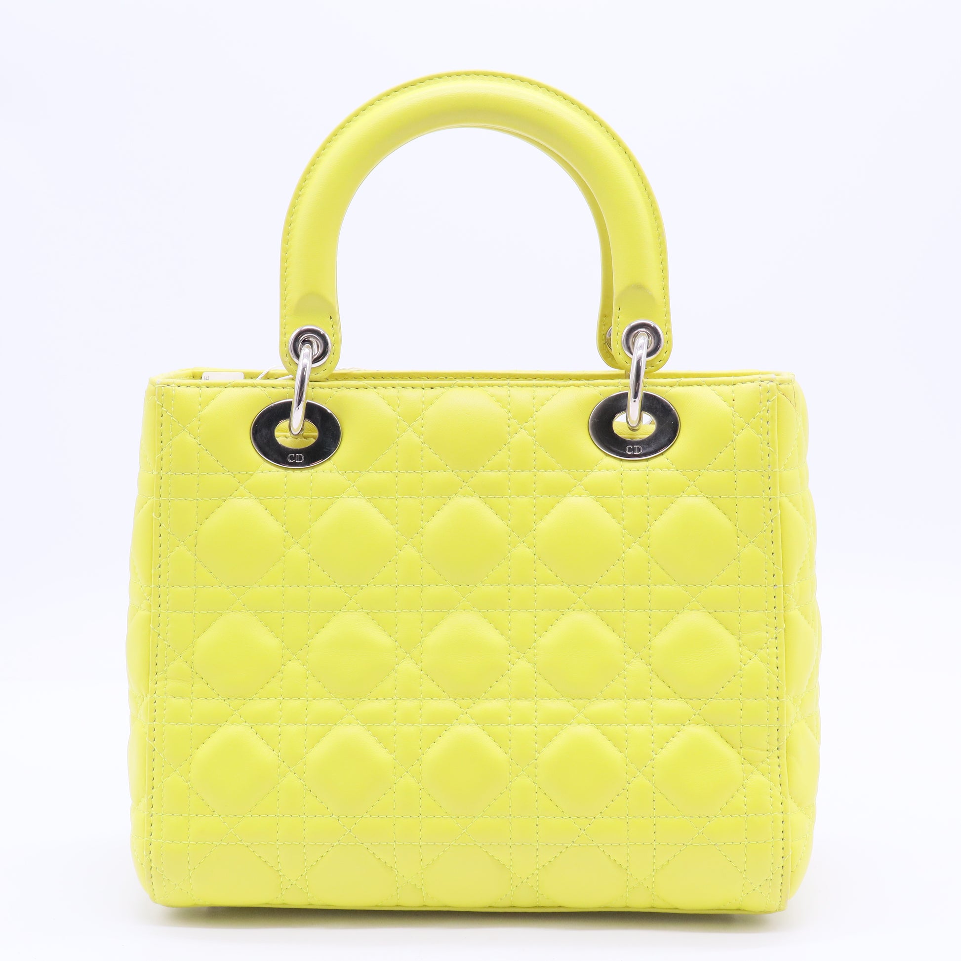 Dior Lady Dior Yellow Leather Shoulder Bag J2367 twins