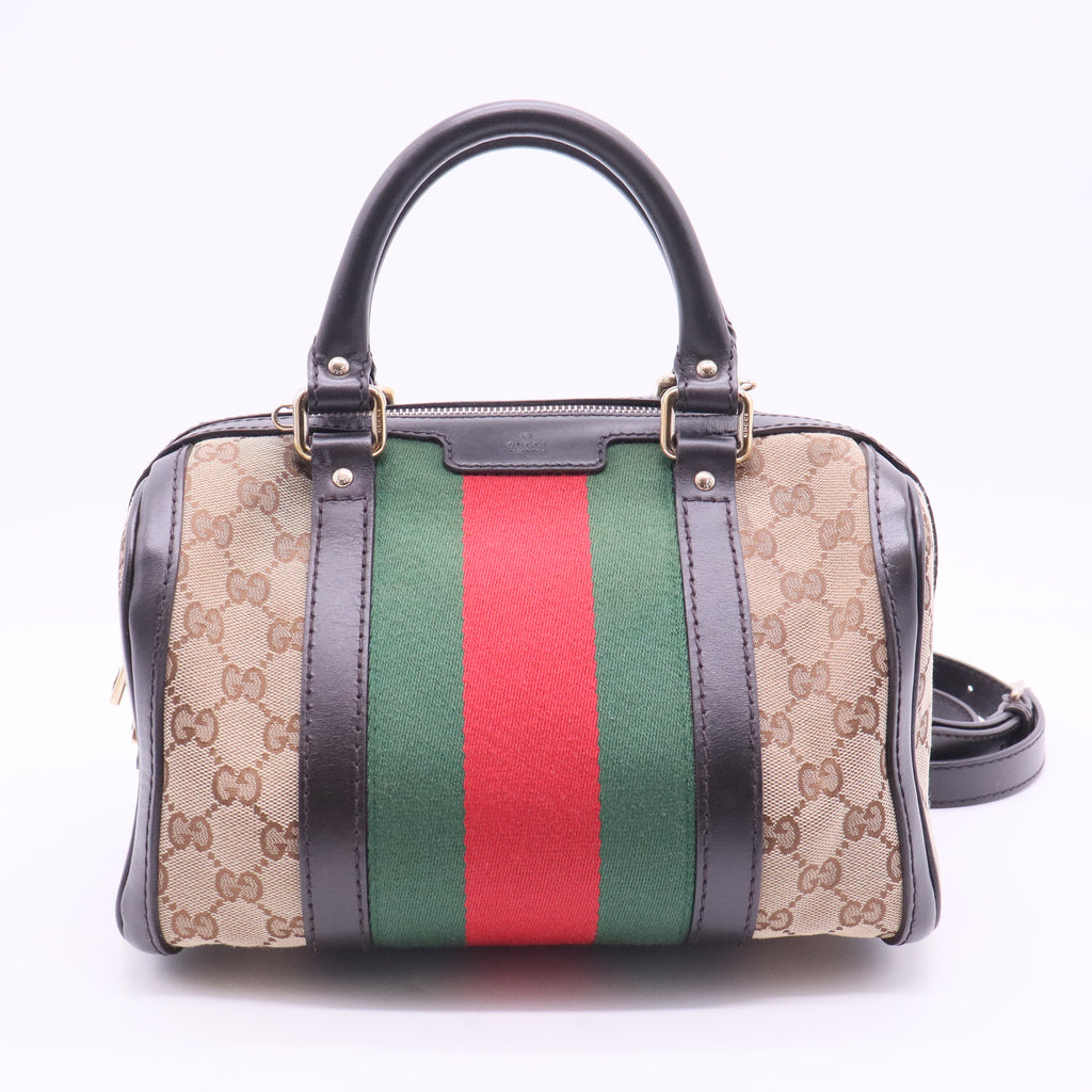 Vintage Web Boston Bag GG Canvas Small