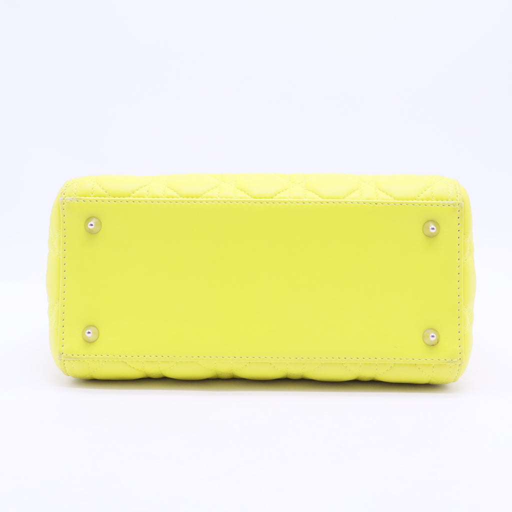 Dior Lady Dior Yellow Leather Shoulder Bag J2367 twins
