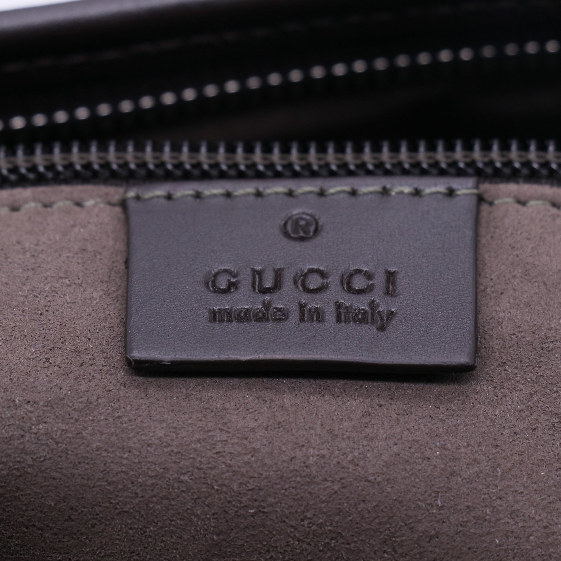 GG Supreme Monogram Medium Zippered Tote Dark Brown B20951