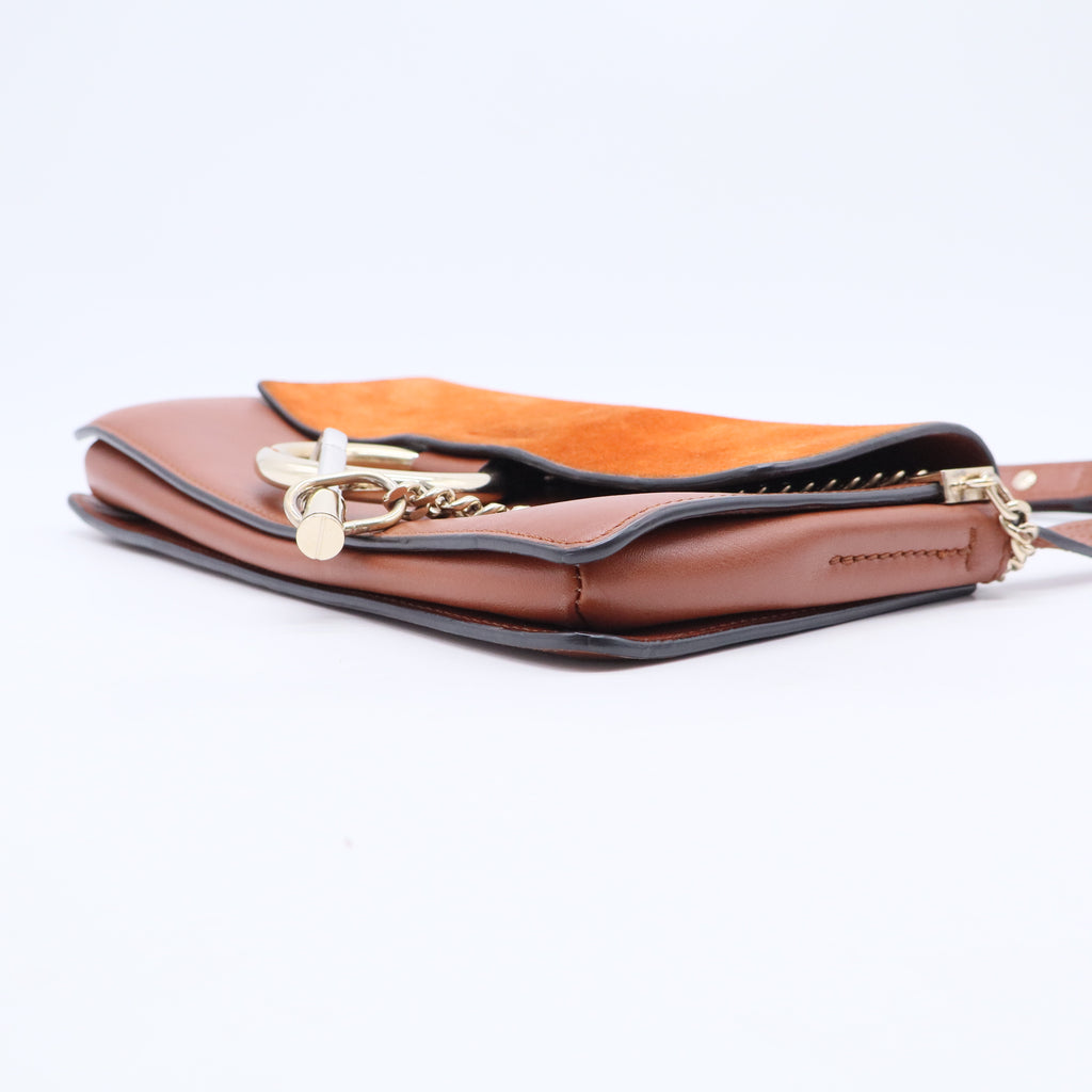 Brown Medium Calfskin and Suede Faye Crossbody B20193