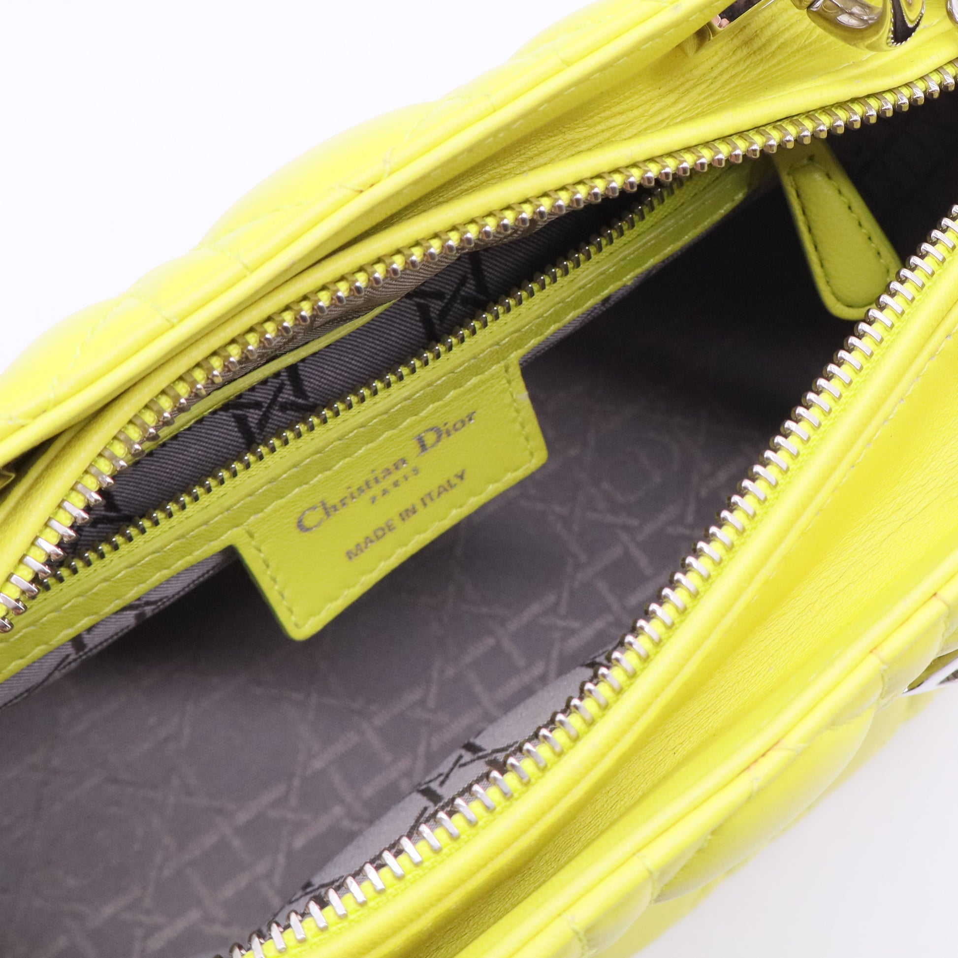 Dior Lady Dior Yellow Leather Shoulder Bag J2367 twins