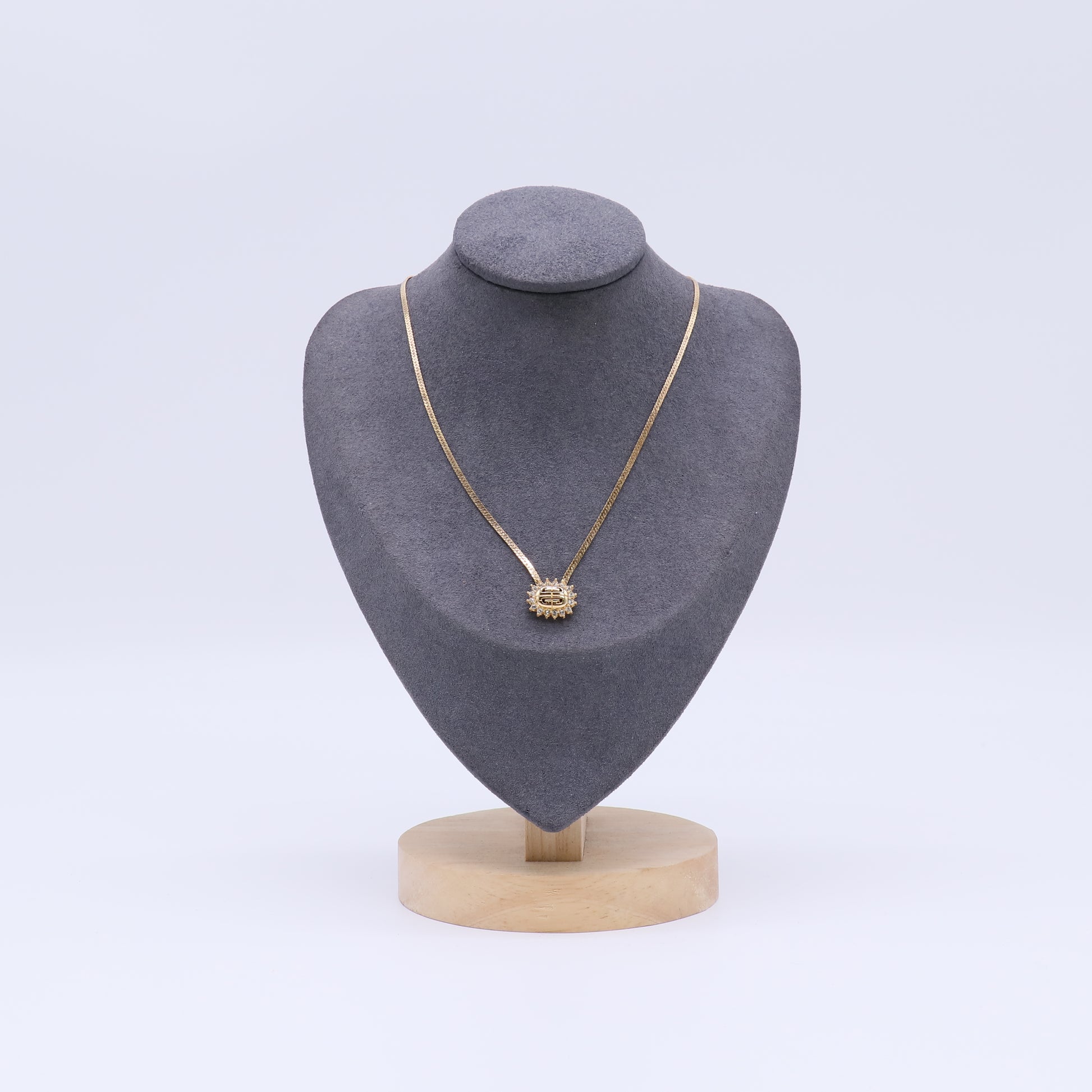Christian Dior Vintage Crystal Sunburst CD Necklace W21556