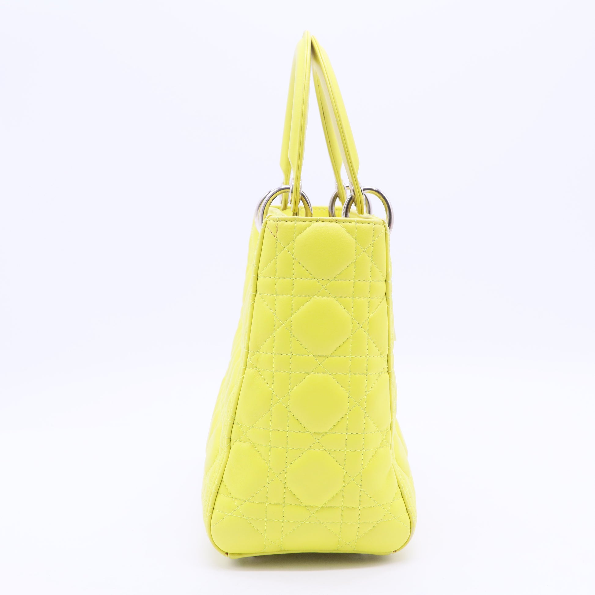 Dior Lady Dior Yellow Leather Shoulder Bag J2367 twins