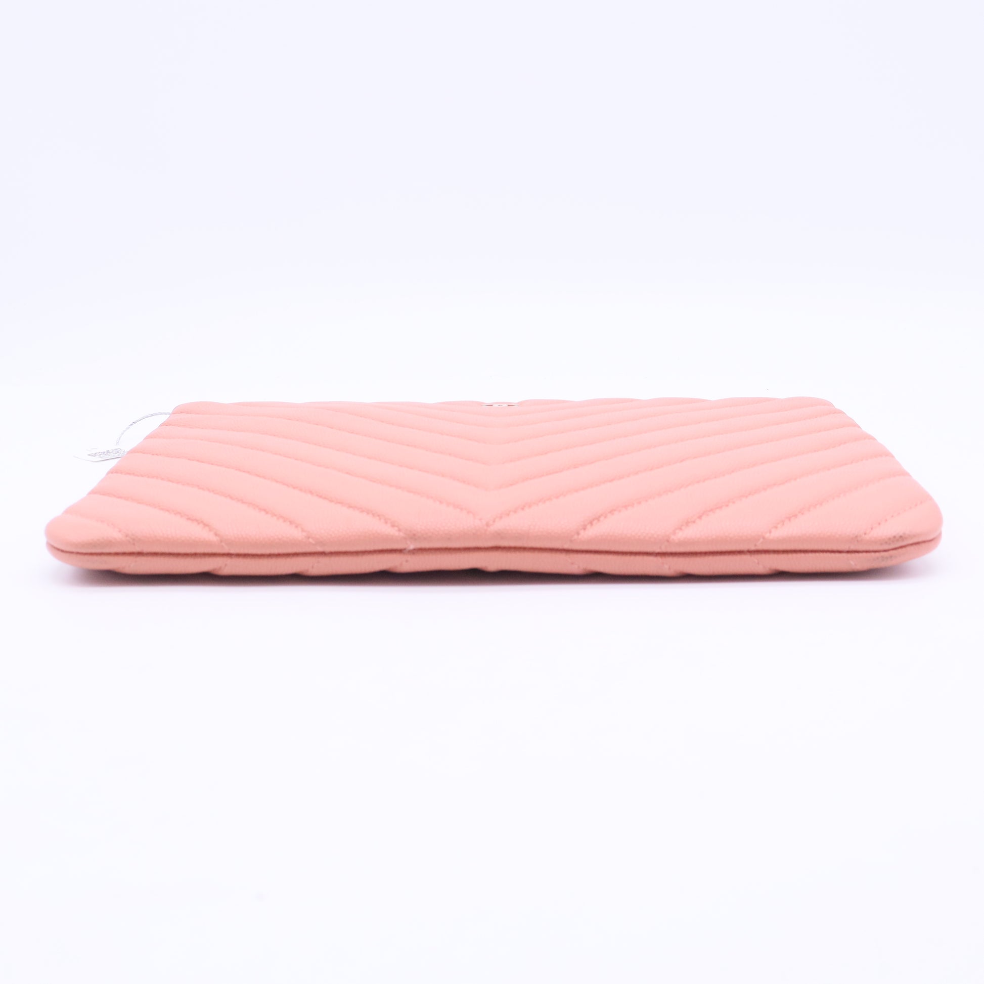 Chanel Pink Chevron Leather Clutch Bag J2364 twins