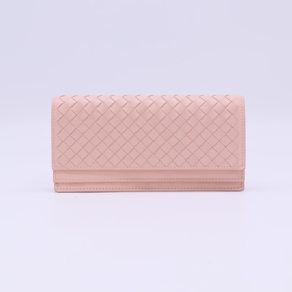 Bottega Veneta Intrecciato Long Flap Wallet W22028