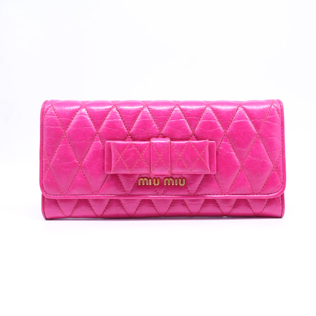 Quilted Leather Continental Flap Wallet W20896
