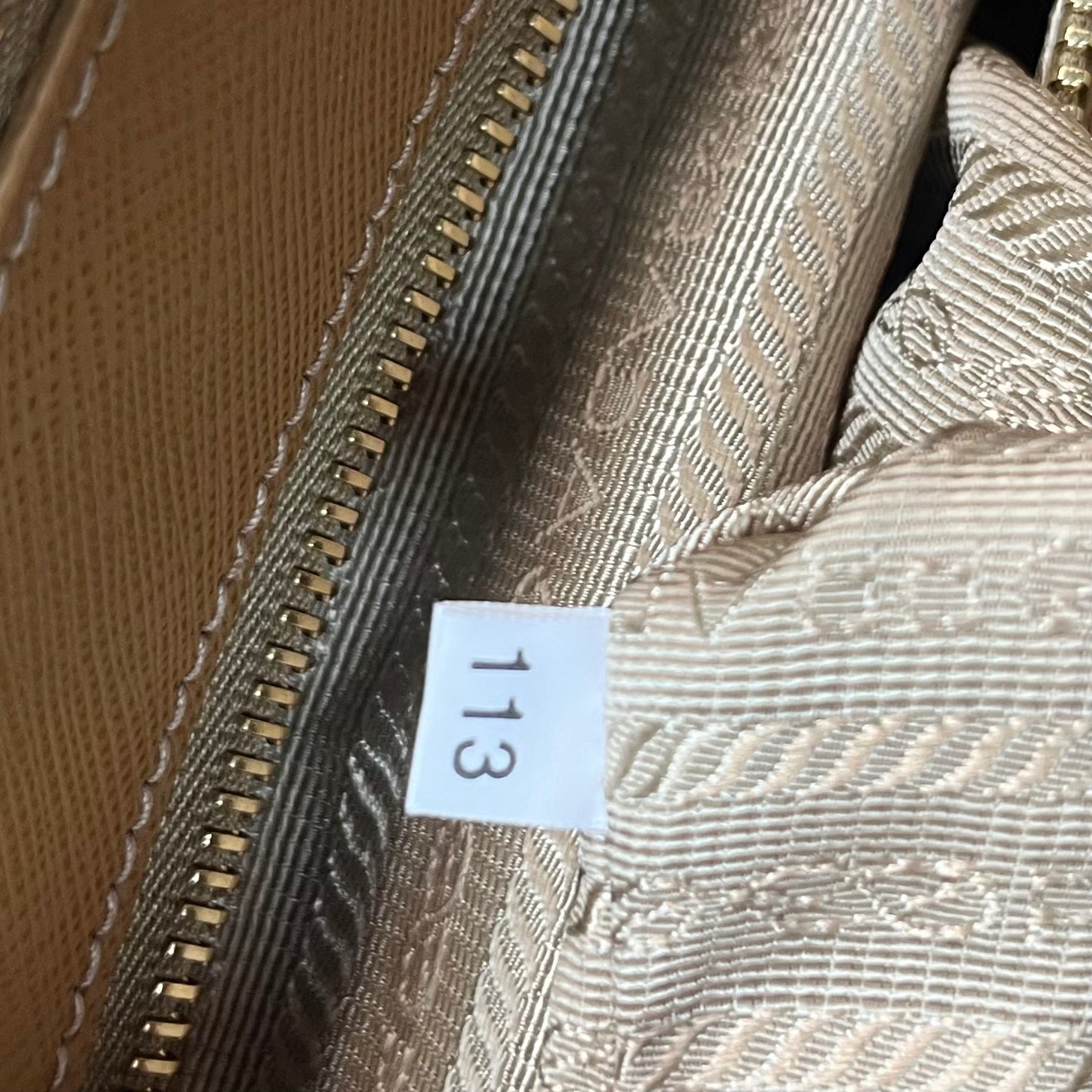 Saffiano Lux Large Double Zip Tote Caramel twins