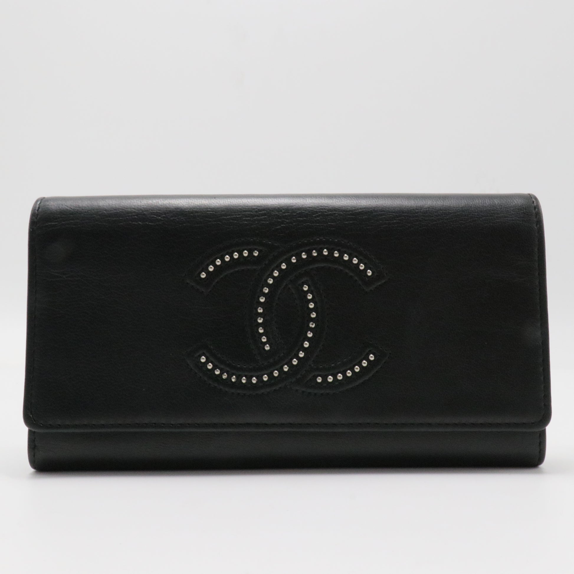Chanel Black Studded CC Wallet