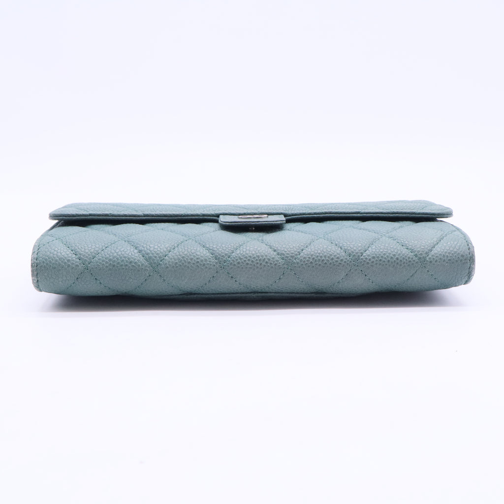 Chanel Caviar Green Clutch J2360 twins